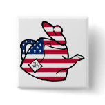 A Teapot in American Flag Colors Buttons