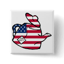 A Teapot in American Flag Colors Buttons
