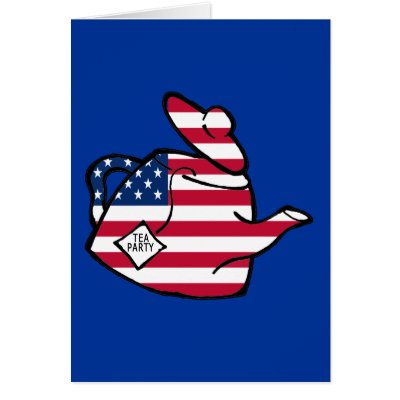 A Teapot in American Flag Colors Greeting Card by teapartytshirts