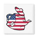 A Teapot in American Flag Colors Fridge Magnet