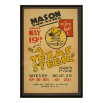 "A Texas Steer" At The Mason Theater posters by Texas "A Texas Steer" At The Mason Theater posters