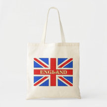 A textured Union Jack flag with England written a Tote Bags