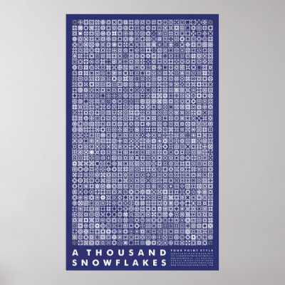 A Thousand Snowflakes - Four Point Style (Blue) Print by redraspus