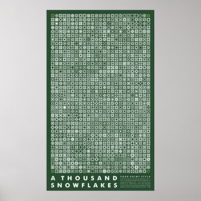 A Thousand Snowflakes - Four Point Style (Green) Poster by redraspus