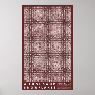 A Thousand Snowflakes - Four Point Style (Red) Print by redraspus