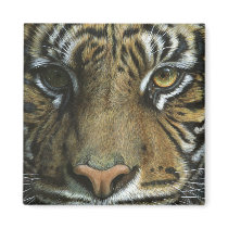 A Tiger Face Refrigerator Magnet
