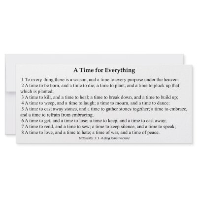 A Time for Everything Prayer Card Full Color Rack Card by inspiredbygenius