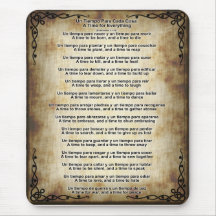 A Time For Everything - Spanish and English linen Mousemats
