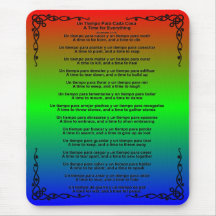 A Time For Everything - Spanish and English Mousemat