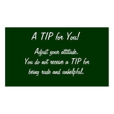 A Tip for You Card Lazy unhelpful Server Business Cards by YoungRichAndFun
