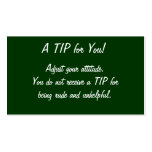 A Tip for You Card Lazy unhelpful Server Business Cards