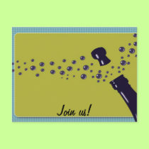 a toast, Join us! postcards