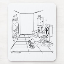 A Toilet Embarrassed by a Butt Crack Mouse Pads