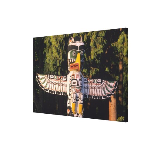 A totem pole In Vancouver, Canada. Gallery Wrap Canvas