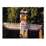 A totem pole In Vancouver, Canada. Postcard