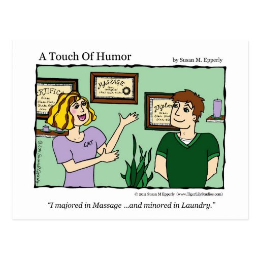 A Touch Of Humor Massage Laundry Comic Mug Postcard Zazzle 9831