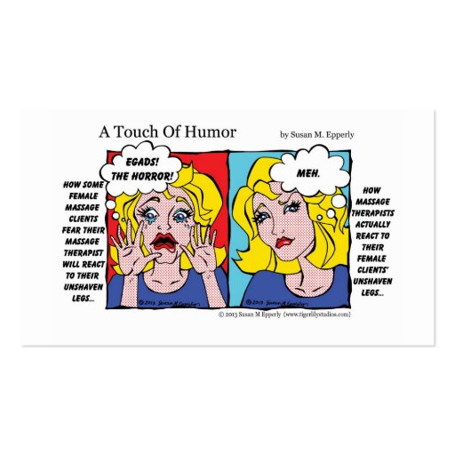 A Touch Of Humor Massage Therapy Business Cards 