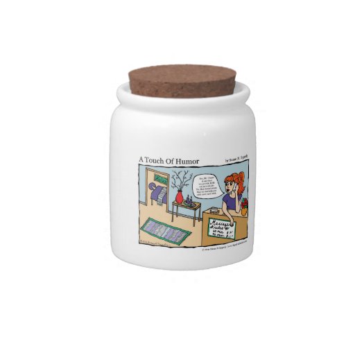 "A Touch of Humor" Reiki Massage Comic Candy Jar