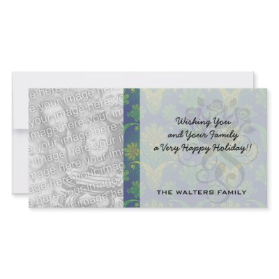 a touch of peacock damask design 2 photo cards by dooni_damask
