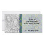 a touch of peacock damask design 2 photo cards