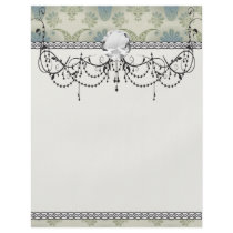 a touch of peacock damask design flyer design
