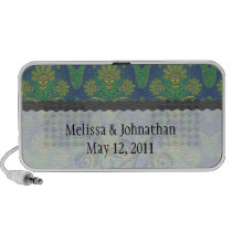 a touch of peacock damask wedding keepsake mp3 speaker