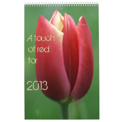 a touch of red for 2013 wall calendars