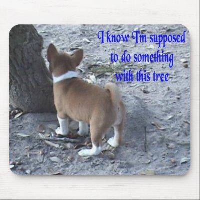 A Tree Hmmm.. Basenji pup Mousepad by deesbasenjis