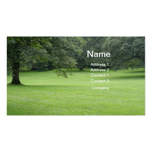 A Tree in a Field of Green Business Cards (front side)