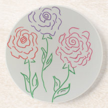 A TRIO OF ROSES DRINK COASTER