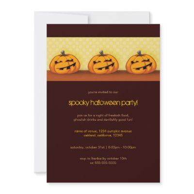 A Trio of Spooky Pumpkins | Halloween Party Invita Custom Announcements by LisaMarieDesign