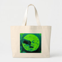 A Trip to the Moon (Aqua Marine Retro Sci Fi) Canvas Bags