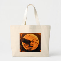 A Trip to the Moon (Blood Orange Sepia) Canvas Bag