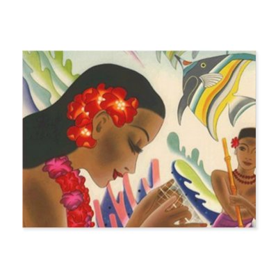 A TROPICAL HAWAIIAN RECEPTION CARD POSTCARD by layooper