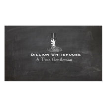 A True Gentleman in Top Hat Grunge Look Black Business Card