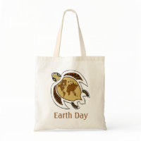 A Turtle For Earth Day On A Canvas Tote Bag bag
