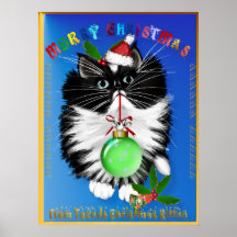 A Tuxedo Kitten Christmas Poster