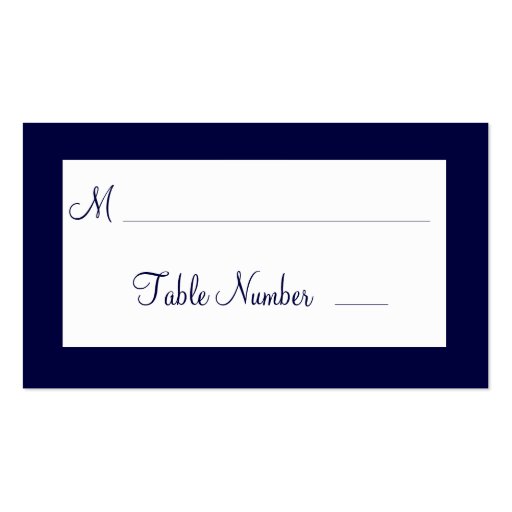 A Twinkle Lights Wedding Place Cards (navy) Business Card Template (front side)