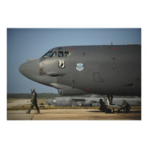 A US Air Force aircrew prepares a B-52