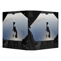 A US Air Force pararescueman jumping out Vinyl Binder