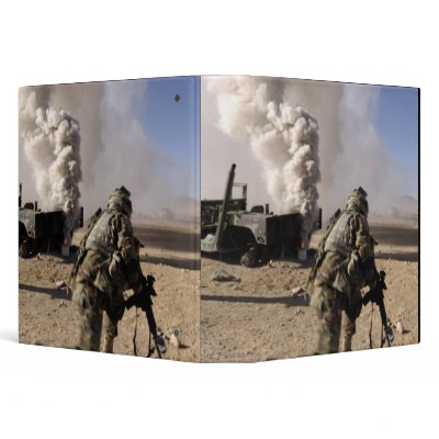 A US Army Soldier reacts to a controlled explos Vinyl Binder by stocktrek