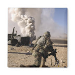 A US Army Soldier reacts to a controlled explos Magnets