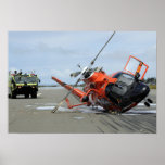 A US Coast Guard MH-65 Dolphin helicopter crash Poster