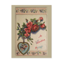 A Valentine Message Vintage Postcard