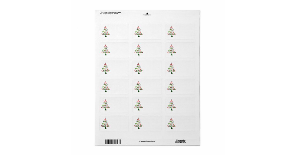 A Very Merry Christmas Tree Label Zazzle