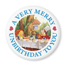 A VERY MERRY UNBIRTHDAY TO YOU REFRIGERATOR MAGNETS