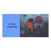 A VERY WINDY DAY PHOTO GREETING CARD