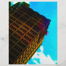 A vibrant and tall building against the  blue sky custom flyer