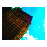 A vibrant and tall building against the  blue sky personalized invitations