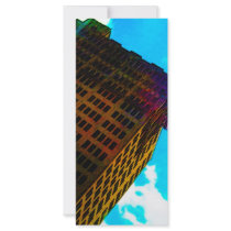 A vibrant and tall building against the blue sky rack cards by stanthos A vibrant and tall building against the blue sky rack cards